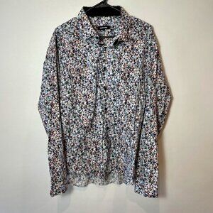 Jared Lang Long Sleeve Button Up Shirt Womens 3XL Multicolor Floral Collared